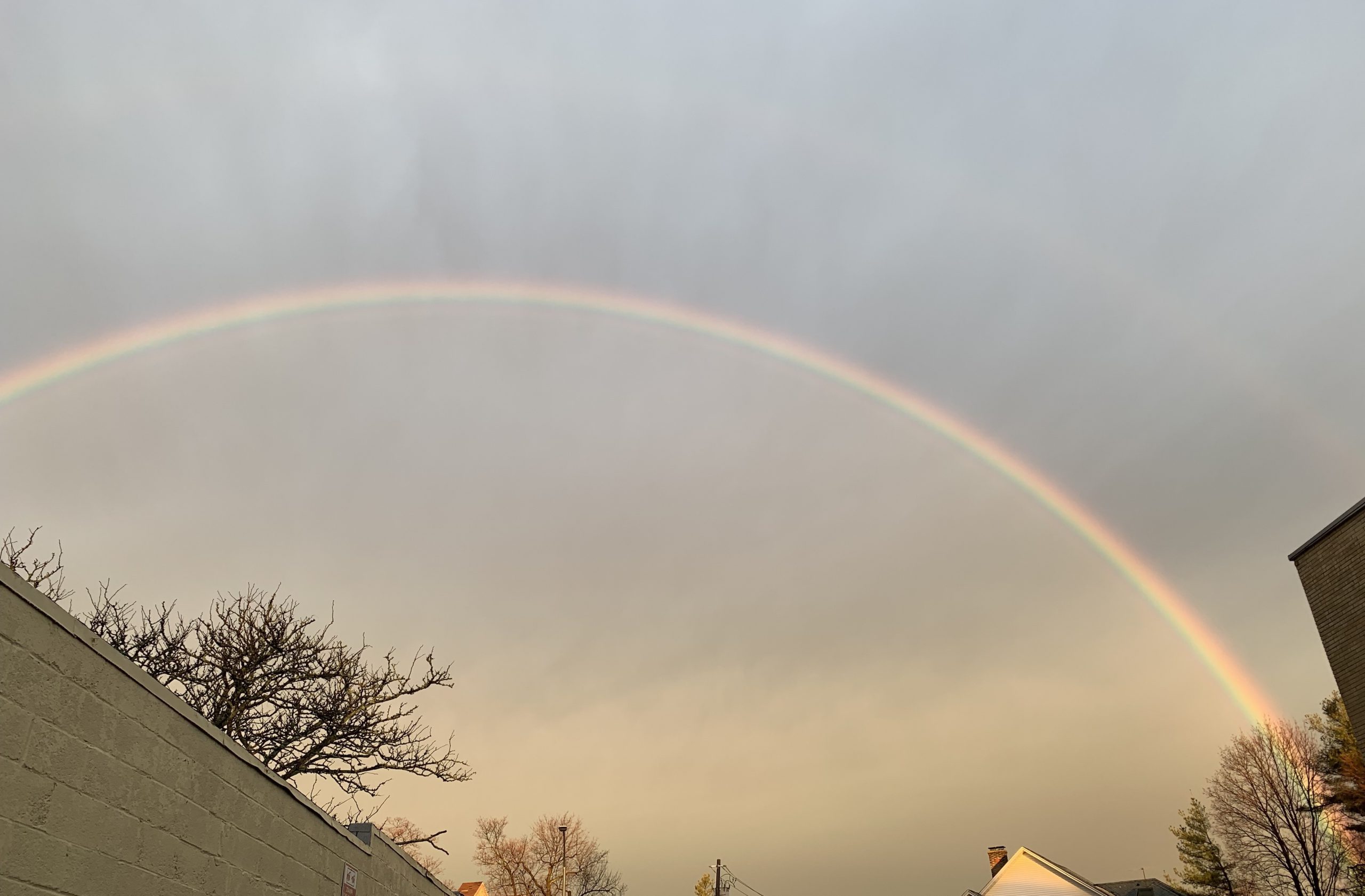 Rainbow in the sky after rainfall
